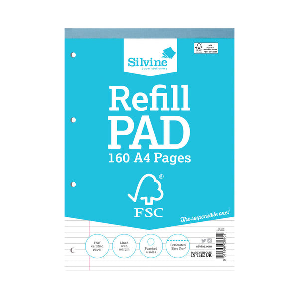 Silvine Envrion Ruled Refill Pad A4 160 Pages