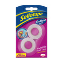 Sellotape On Hand Invisible Refills 18mmx15m Matt White (Pack 2)