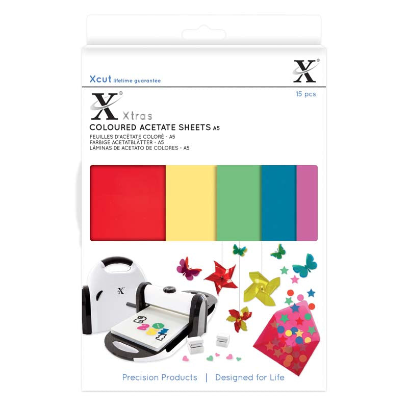 Xcut Xtra A5 Coloured Acetate Sheets (15pcs)