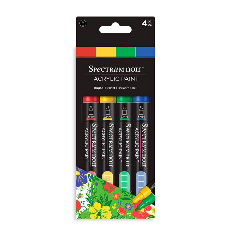 Spectrum Noir Acrylic Paint Markers (4 Pcs)