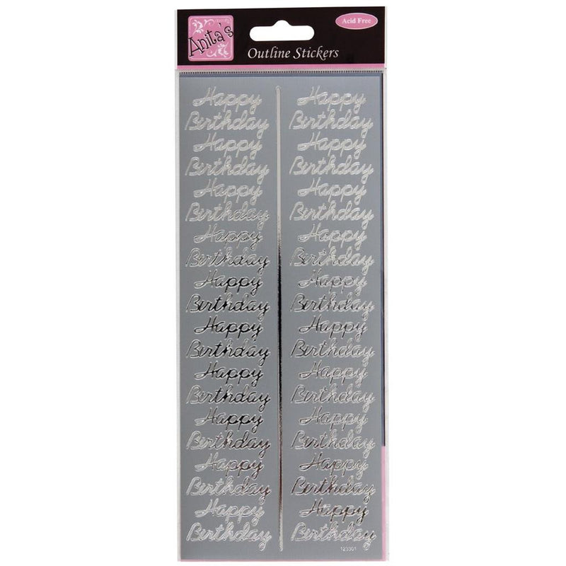 Anita's Outline Stickers - Birthday Repeated
