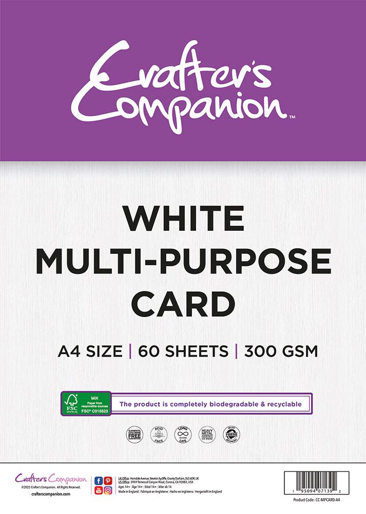 Crafters Companion White Multi-Purpose Card A4 (60 pack)