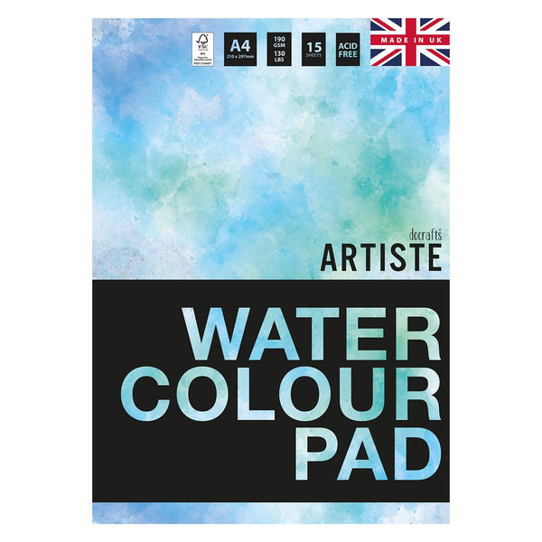 Docrafts Artiste Watercolour Pad 190gsm (15 Sheets)