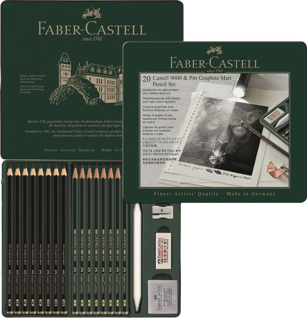 Faber-Castell 9000 & Pitt Graphite Matt Pencil Set