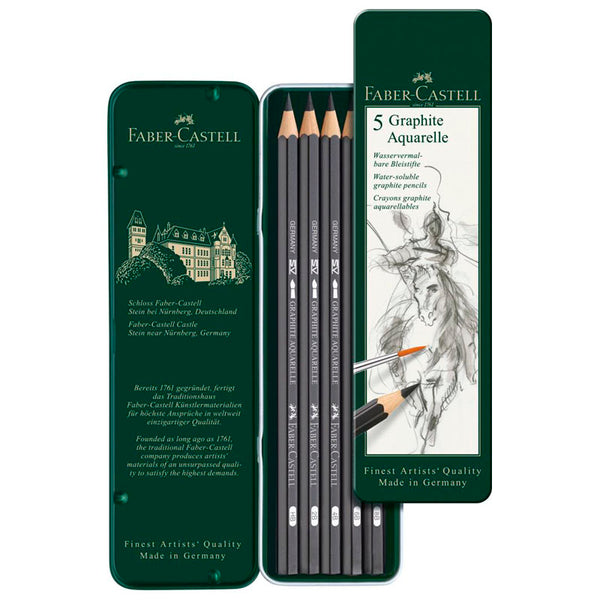 Faber-Castell Graphite Aquarelle Pencil (Tin of 5)