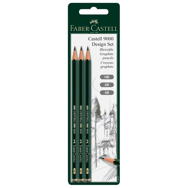 Faber-Castell Graphite Pencils 9000 (Set of 3 - HB, 2B, 4B)