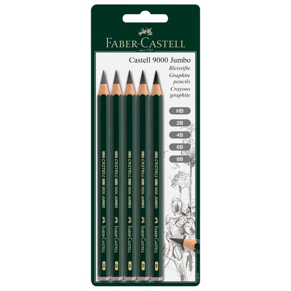 Faber-Castell Graphite Pencils 9000 Jumbo (Blister pack of 5)