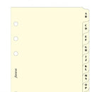 Filofax A-Z index cream 2 letters per tab