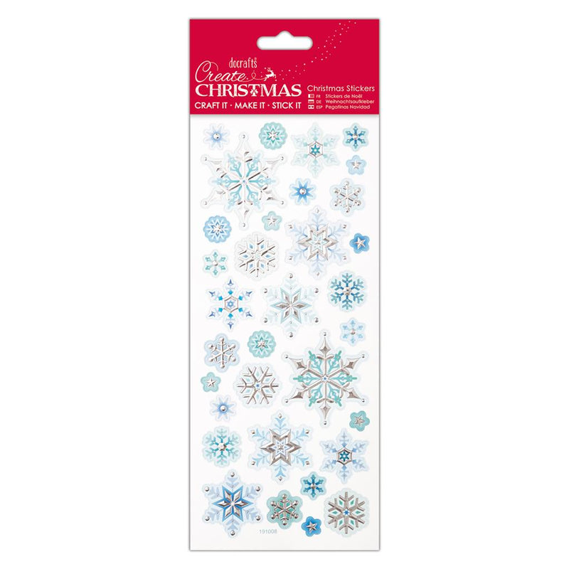 Create Christmas Foiled & Embossed Stickers - Snowflakes