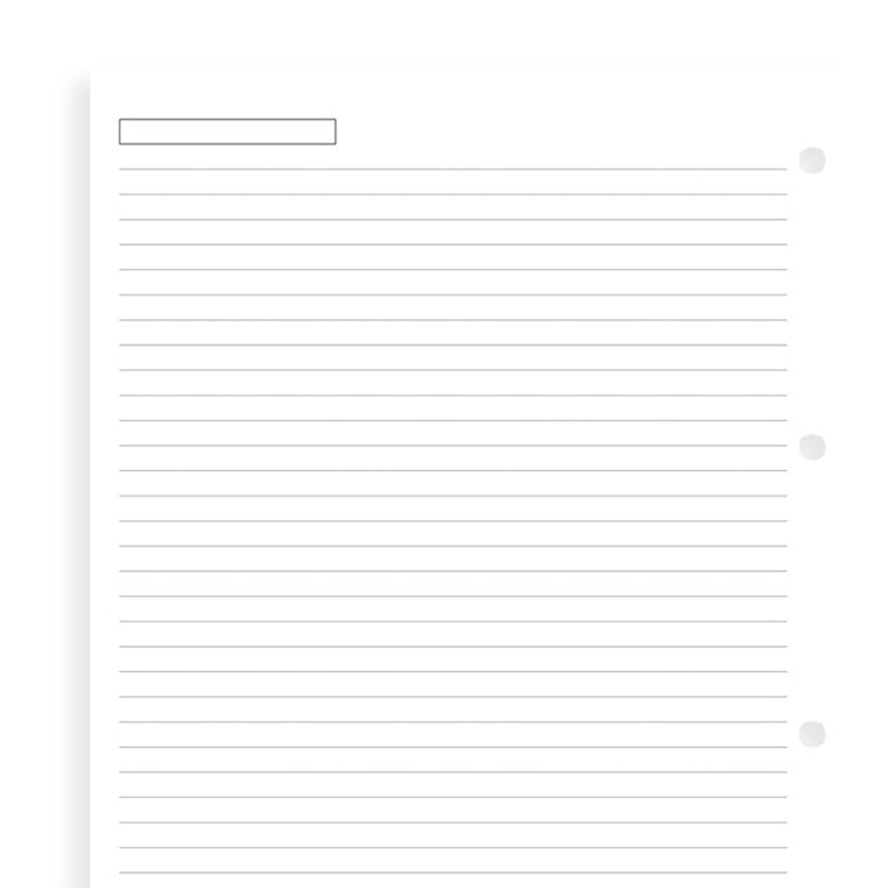 Filofax White Ruled Notepaper Refills